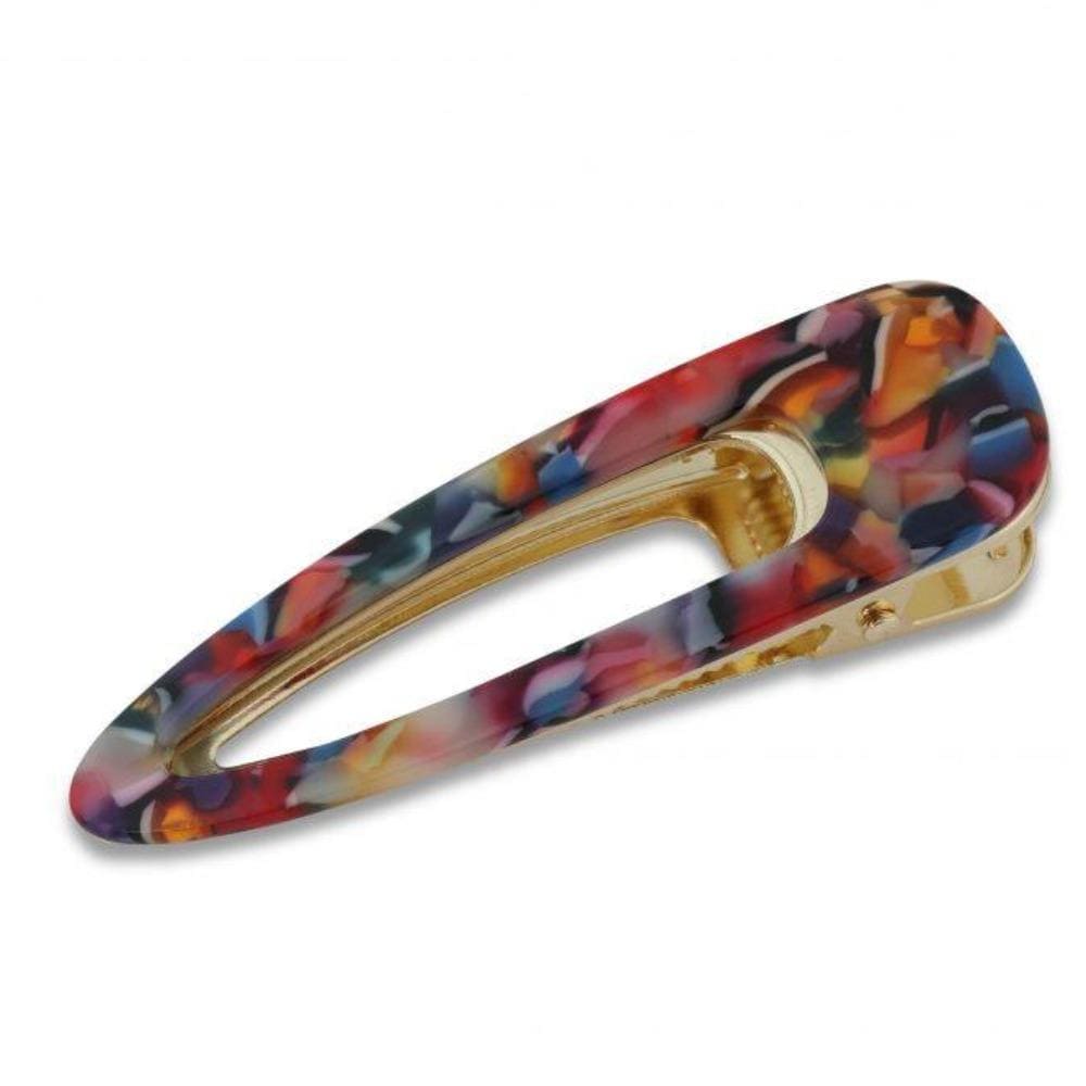 Ladies LAYLA Oversized Hairclip 2413 Perfect Gift by Big Metal London in Red Orange and Lilac