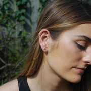 Ladies Pearl and Cubic Zirconia Stud Earrings for Pierced Ears - Pack of 3 Star Designs - Jewellery Gift - Last True Angel