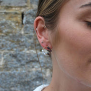 Ladies Pierced Hoop Earrings With Natural Stones & Cultured Pearls Perfect Gift By Last True Angel LE536G