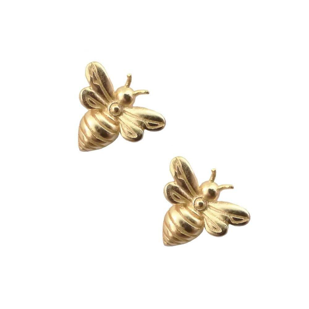 Ladies Stud Earrings Gold Little Bee Perfect Jewellery Gift by White Leaf EAK29