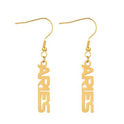 Ladies Zodiac Sign Gold Plated Pierced Earrings - Jewellery Gift - Last True Angel