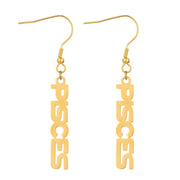 Ladies Zodiac Sign Gold Plated Pierced Earrings - Jewellery Gift - Last True Angel