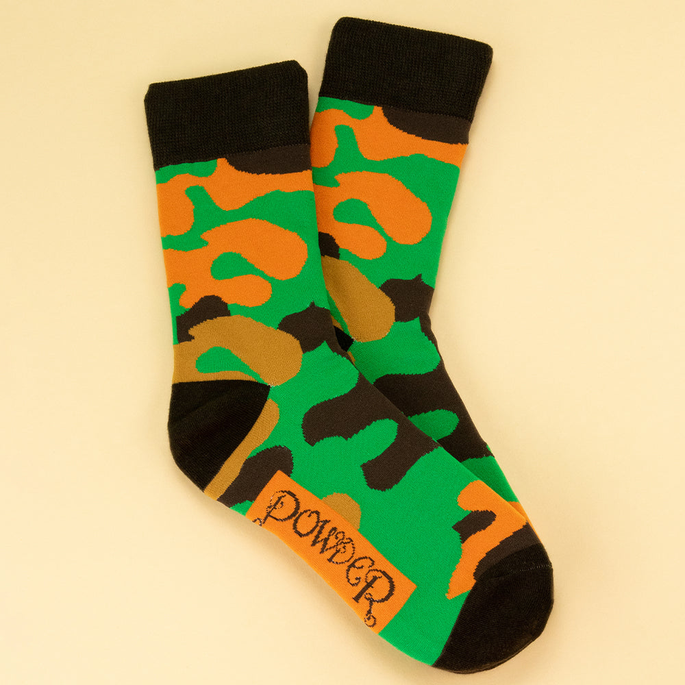 Men's Bamboo Ankle Socks Camo Green Mix perfect gift by Powder Design