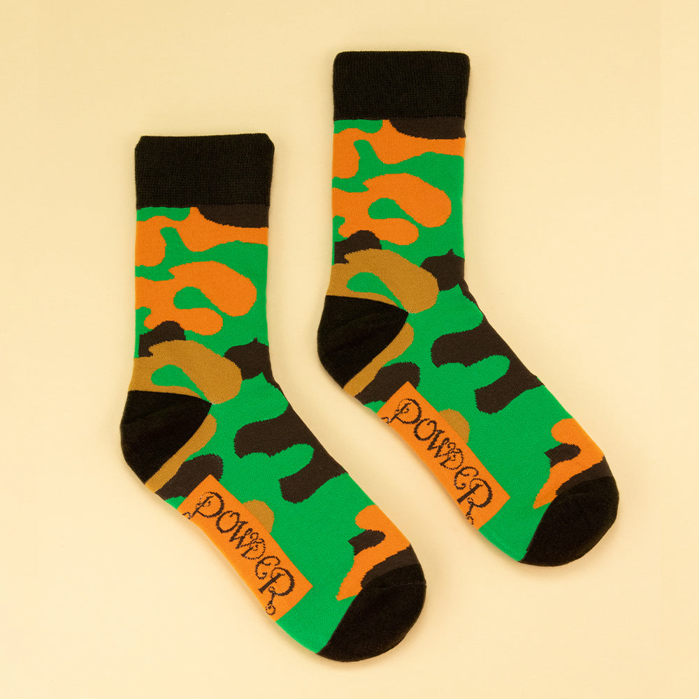 Men's Bamboo Ankle Socks Camo Green Mix perfect gift by Powder Design