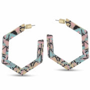 Ladies Pierced Earrings Hexagon Resin OLIVIA 2405 Jewellery Gift by Big Metal London