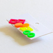 Ladies Pierced Geometrical Resin Earrings CORIN Pack of 4 Jewellery Gift by Big Metal London