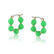 Pierced Earrings Beaded Hoops DAPHNE by Big Metal London 2603 in green