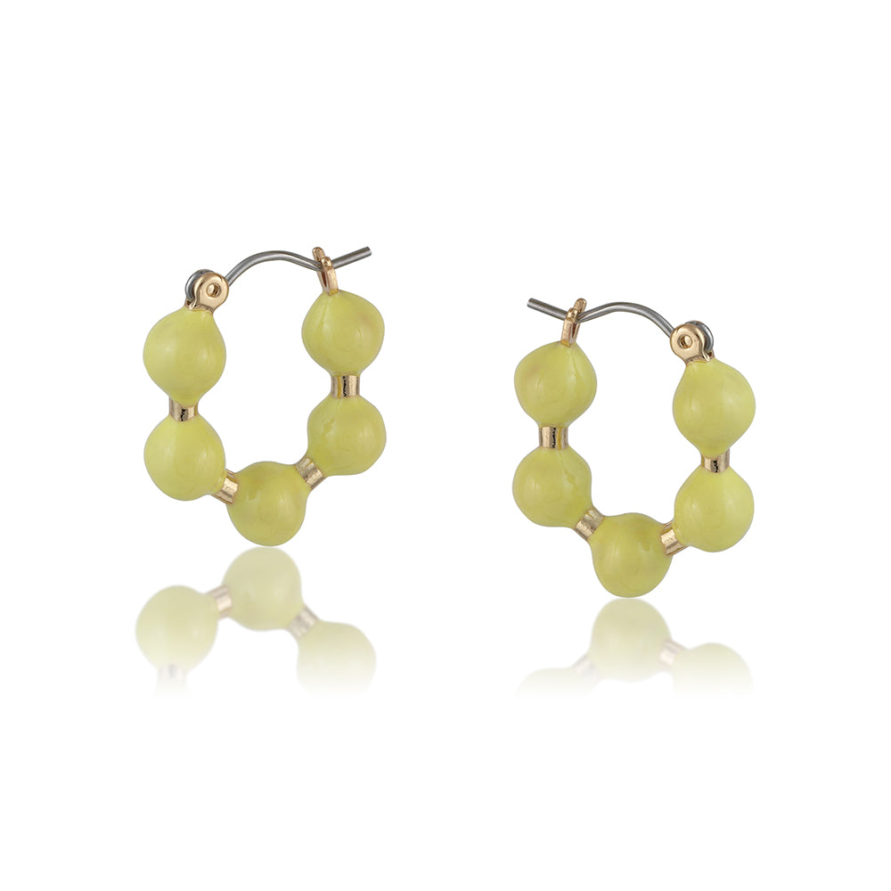 Pierced Earrings Beaded Hoops DAPHNE by Big Metal London 2603 in yellow