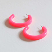 Pierced Earrings Large Neon Hoops Marina by Big Metal London 2168