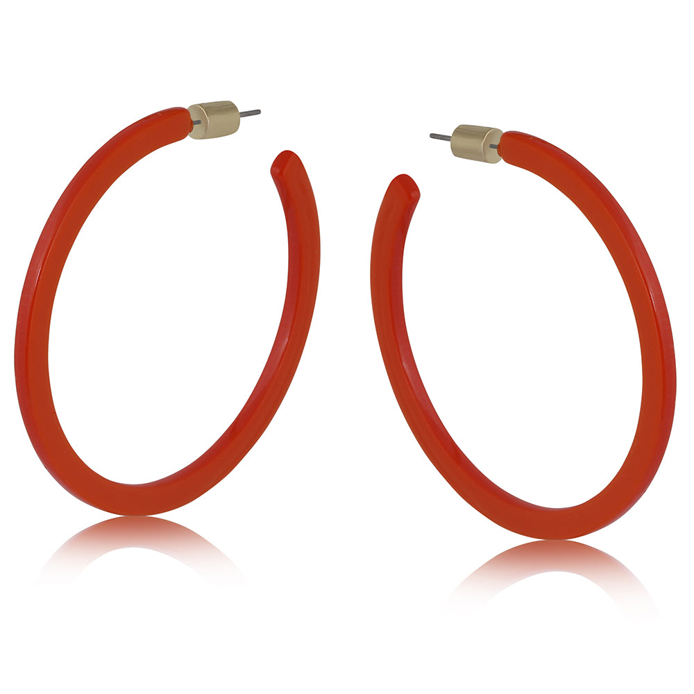 Pierced Earrings Resin Hoops ELSA Perfect Jewellery Gift by Big Metal London 2756
