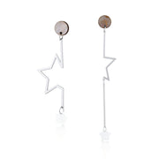 Earrings CORIN Asymmetric Shell Disc with Star from Big Metal London 2065