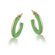 Pierced Earrings Two Tone Resin Hoops DAPHNE by Big Metal London 2586