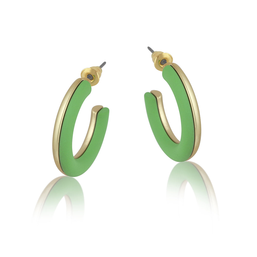 Pierced Earrings Two Tone Resin Hoops DAPHNE by Big Metal London 2586