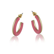 Pierced Earrings Two Tone Resin Hoops DAPHNE by Big Metal London 2586