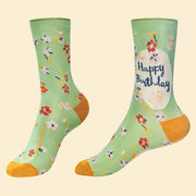 Ladies Bamboo Happy Birthday Ankle Sock Perfect Gift By Powder SOC592