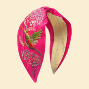 Ladies Satin Embroidered Headbands Perfect Gift by Powder Design SS23 - Raspberry