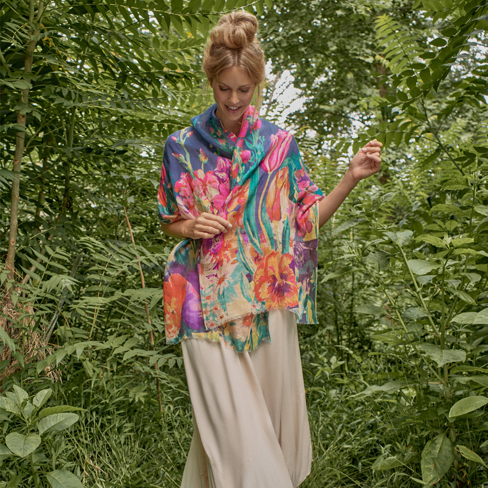 Printed Linen Scarves Perfect Gift By Powder Design