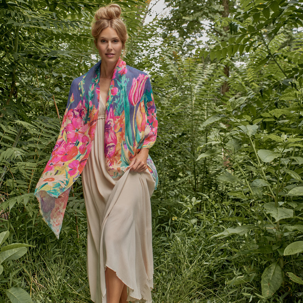 Printed Linen Scarves Perfect Gift By Powder Design