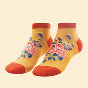 Ladies Bamboo Floral Vines Trainer Sock Perfect Gift By Powder