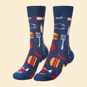 Men's Bamboo Ankle Socks BBQ Perfect Men's Gift by Powder Design