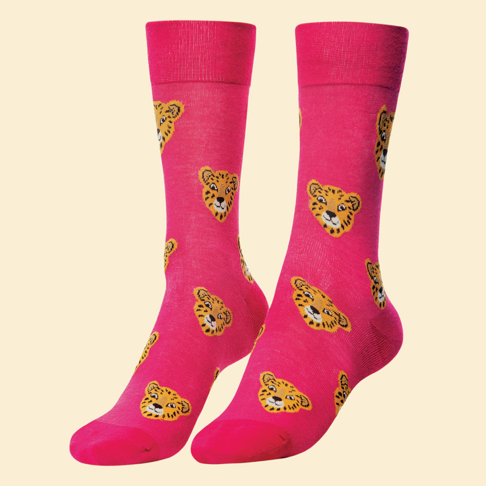 Men's Bamboo Ankle Socks Charming Cheetah Perfect Men's Gift by Powder Design