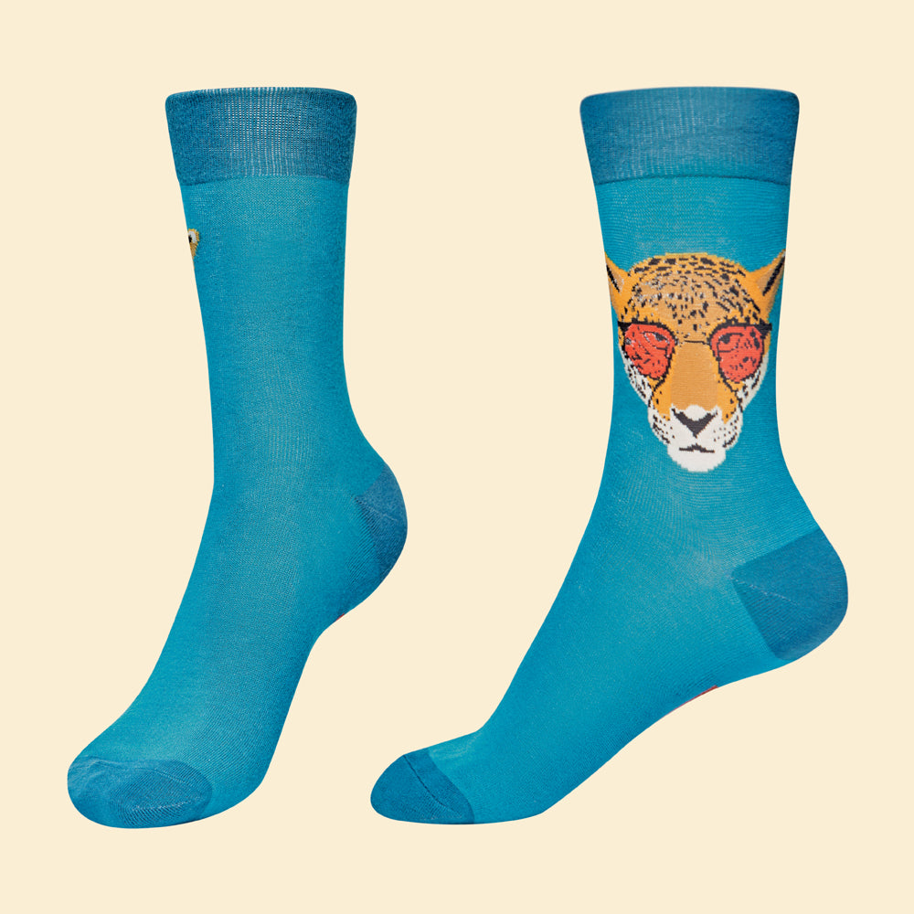 Men's Bamboo Ankle Socks Shady Jaguar Perfect Men's Gift by Powder Design