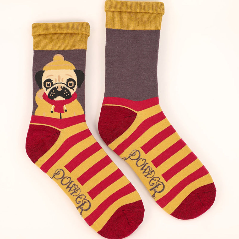 Men's Bamboo Ankle Socks Fisherman Pug Perfect Gift by Powder Design MSOC90