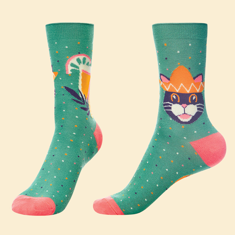 Ladies Bamboo Mexicat Ankle Sock Perfect Gift By Powder SOC586