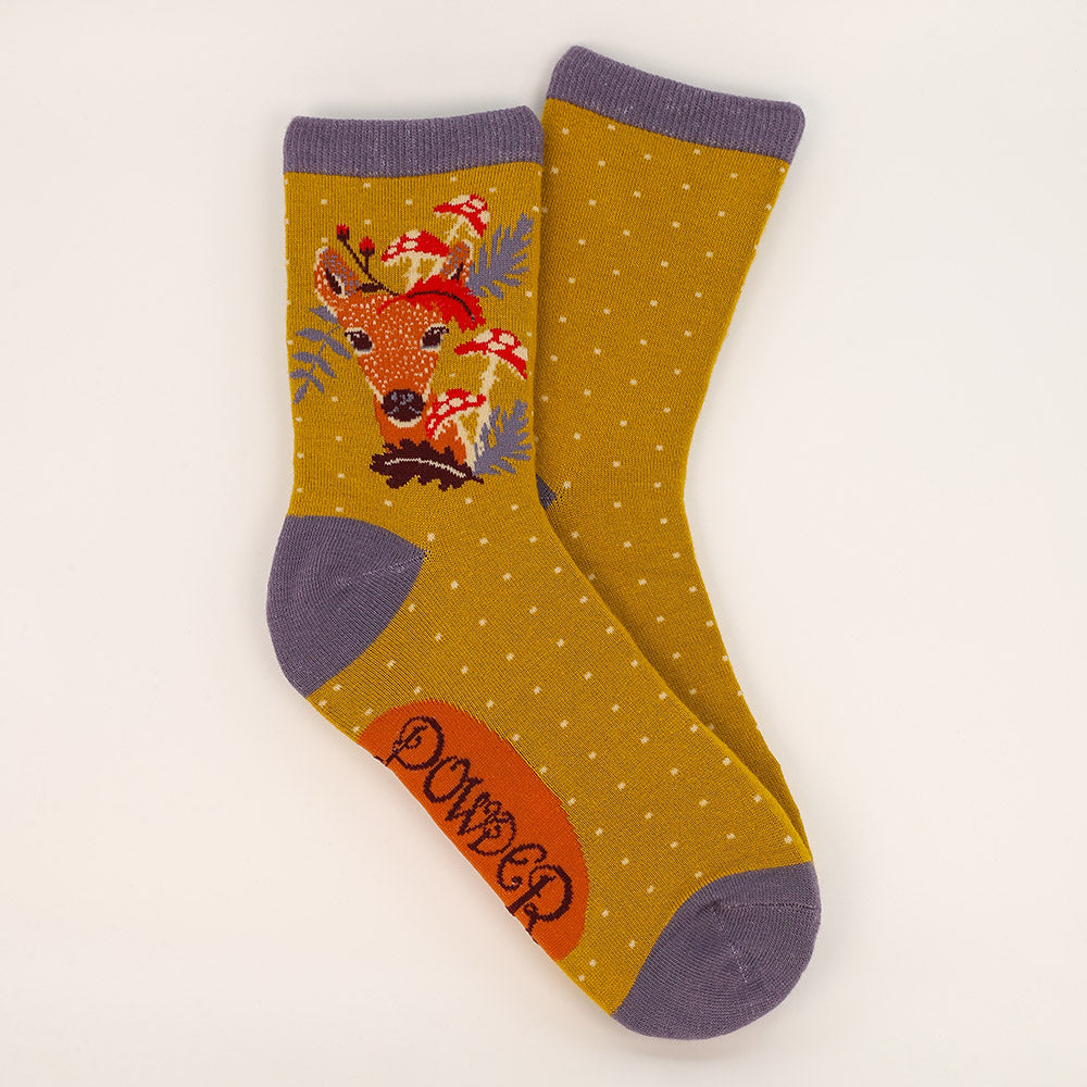 Ladies Bamboo Ankle Socks Doe & Toadstool Perfect Gift by Powder Design