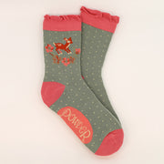 Ladies Bamboo Ankle Socks Vintage Fawn Perfect Gift by Powder Design