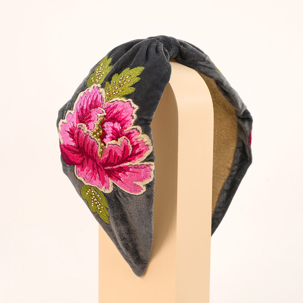 Ladies Velvet Embroidered Headbands Perfect Gift by Powder Design