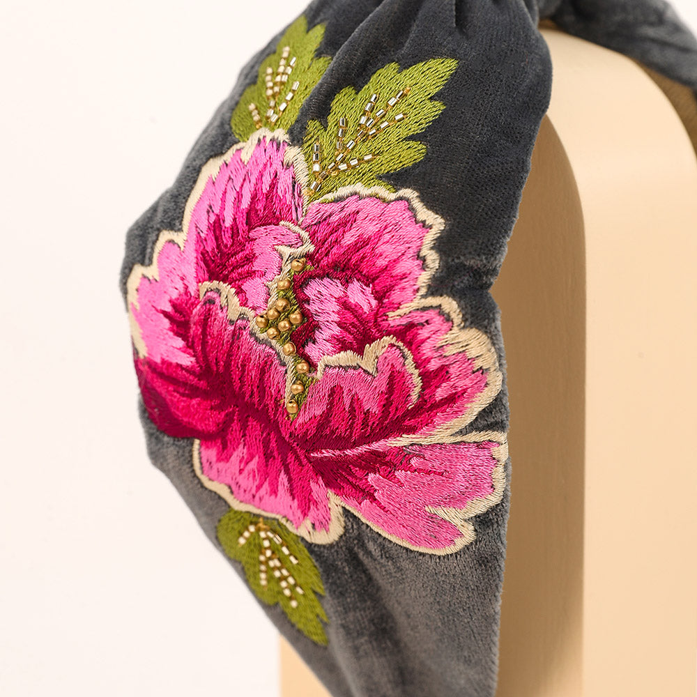 Ladies Velvet Embroidered Headbands Perfect Gift by Powder Design