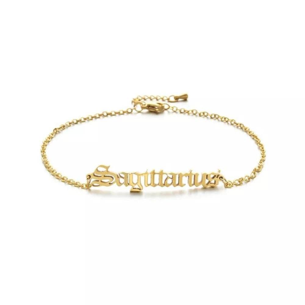 Ladies Zodiac Star Sign Gold Plated Bracelet Jewellery Gift Last True Angel