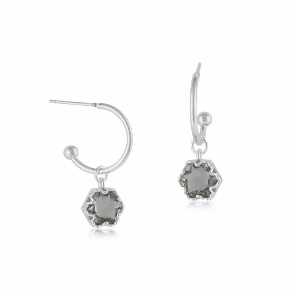 Ladies Tiny Hoop Earrings CAROLINE Crystal Pear Stone for Pierced Ears Perfect Jewellery Gift by Big Metal London