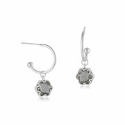 Ladies Tiny Hoop Earrings CAROLINE Crystal Pear Stone for Pierced Ears Perfect Jewellery Gift by Big Metal London