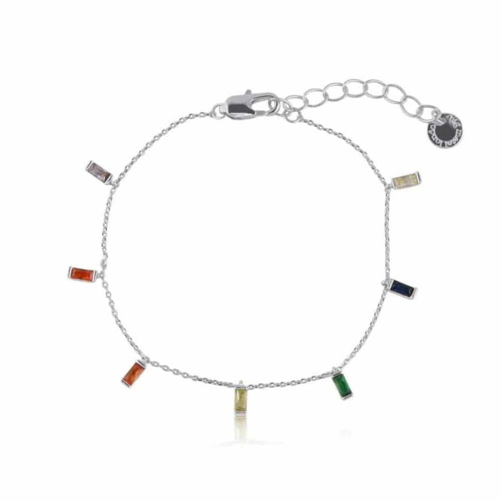 Ladies Bracelet IRIS Rainbow Baguette Stones Jewellery Gift by Big Metal London