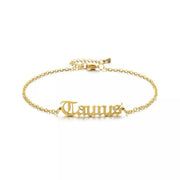 Ladies Zodiac Star Sign Gold Plated Bracelet Jewellery Gift Last True Angel