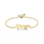 Ladies Zodiac Star Sign Gold Plated Bracelet Jewellery Gift Last True Angel